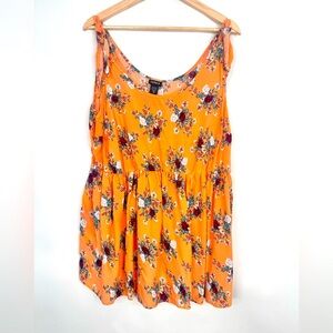 Torrid Women’s Sleeveless Tunic Babydoll‎ Blouse Floral Print Size 3
